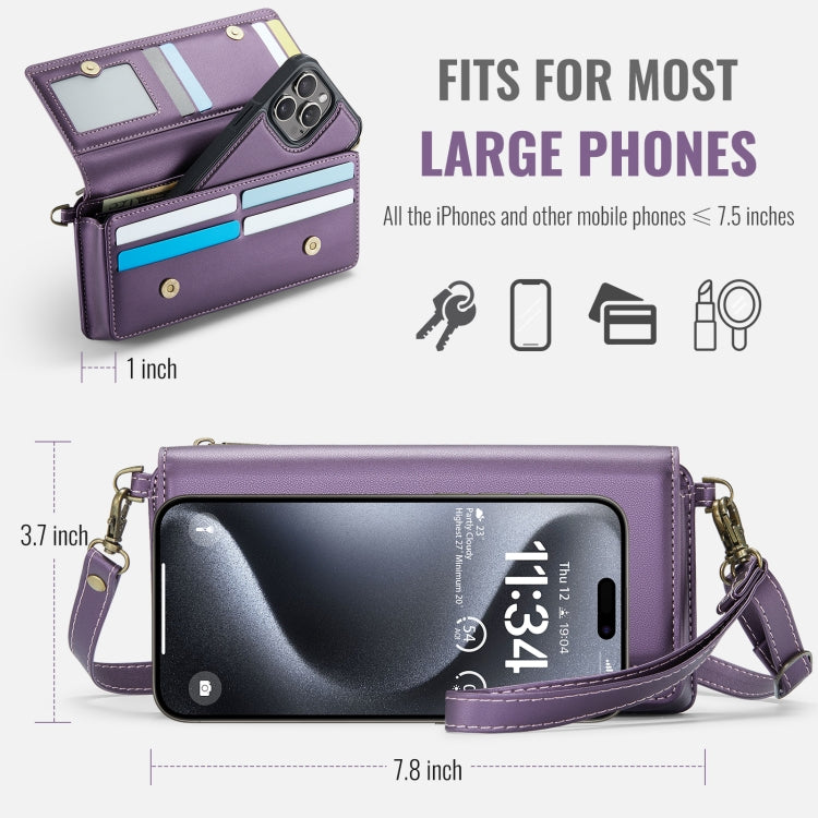 CaseMe Me30 Multi Functional Diagonal Cross Bag Phone Case(Purple) -  by CaseMe | Online Shopping South Africa | PMC Jewellery | Buy Now Pay Later Mobicred