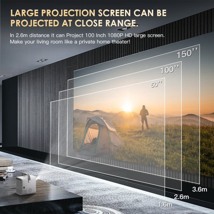 GXMO P10 Android 10 OS HD Portable WiFi Projector, Plug Type:UK Plug(White) - Mini Projector by GXMO | Online Shopping South Africa | PMC Jewellery | Buy Now Pay Later Mobicred