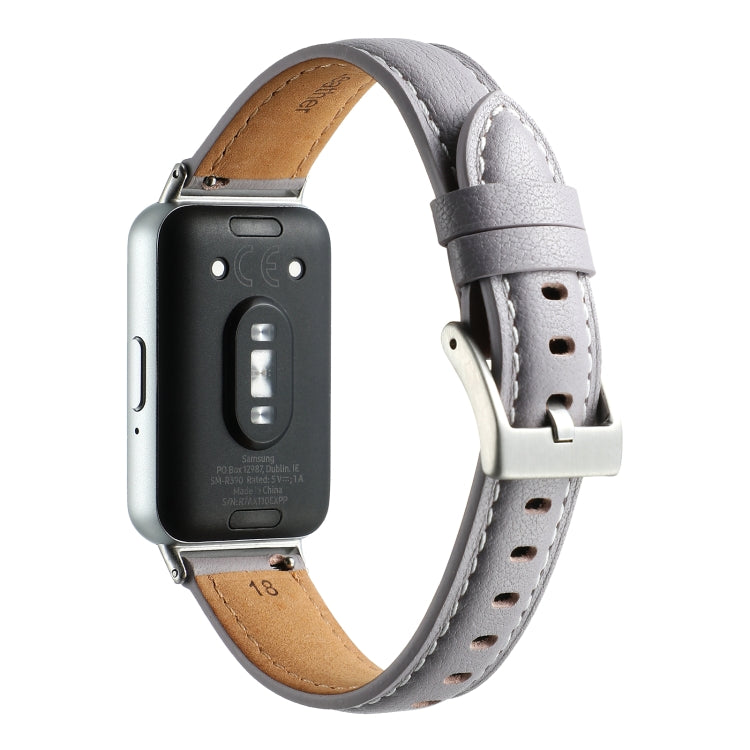 For Samsung Galaxy Fit 3 Pointed Tail Genuine Leather Watch Band(Purple) - free shipping - PMC TechLife - Order now!
