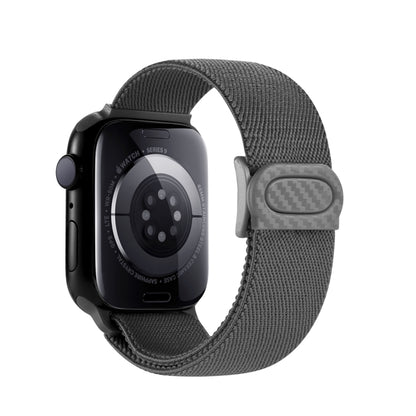 For Apple Watch Series 4 44mm Carbon Fiber Texture Snap Buckle Nylon Watch Band(Grey) - Watch Bands by PMC Jewellery | Online Shopping South Africa | PMC Jewellery