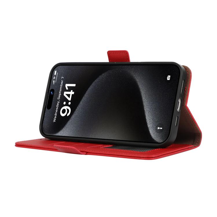 For iPhone 17 Pro ABEEL Side-Magnetic Litchi Pattern Leather RFID Phone Case(Red) - free shipping - PMc TechLife - Order now!