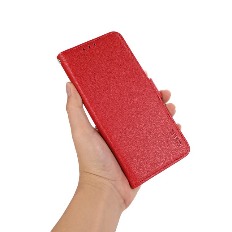 For iPhone 17 Pro ABEEL Side-Magnetic Litchi Pattern Leather RFID Phone Case(Red) - free shipping - PMc TechLife - Order now!