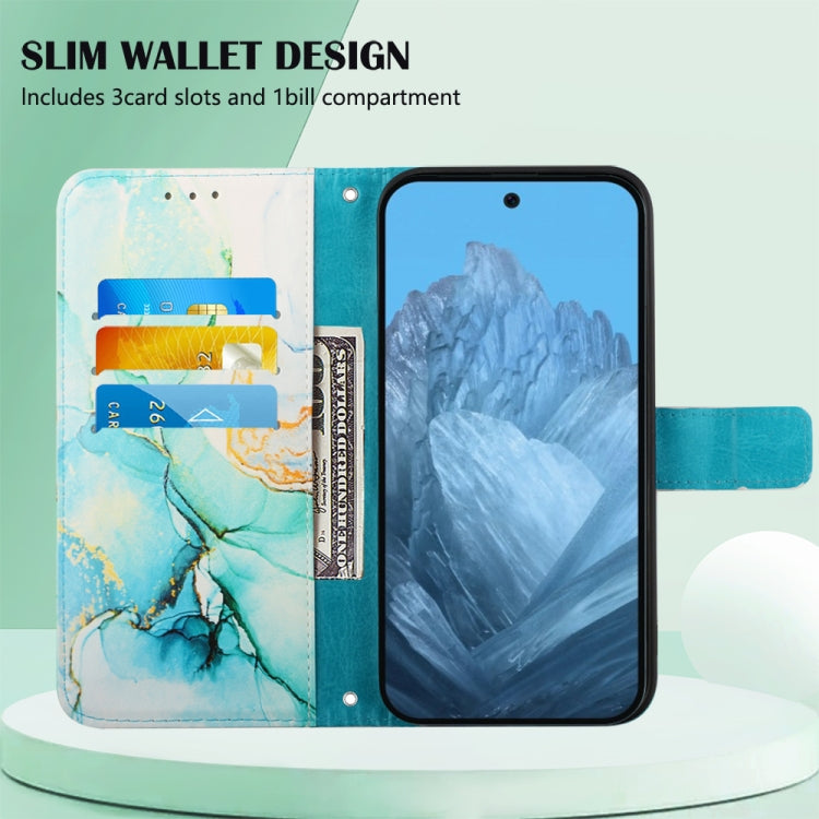 For Google Pixel 9 PT003 Marble Pattern Flip Leather Phone Case(Green) - Google Cases by PMC TechLife | Online Shopping South Africa | PMC TechLife | Buy Now Pay Later Mobicred