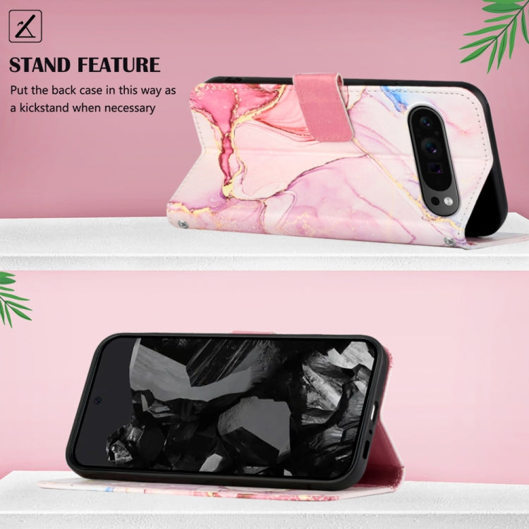For Google Pixel 9 Pro PT003 Marble Pattern Flip Leather Phone Case(Rose Gold) - Google Cases by PMC TechLife | Online Shopping South Africa | PMC TechLife | Buy Now Pay Later Mobicred