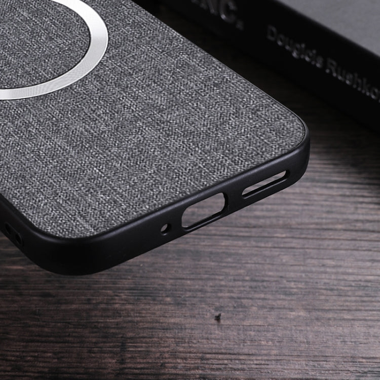 For Google Pixel 9 CD Magnetic Ring Cloth Texture PU Phone Case(Grey) - Google Cases by PMC TechLife | Online Shopping South Africa | PMC TechLife | Buy Now Pay Later Mobicred