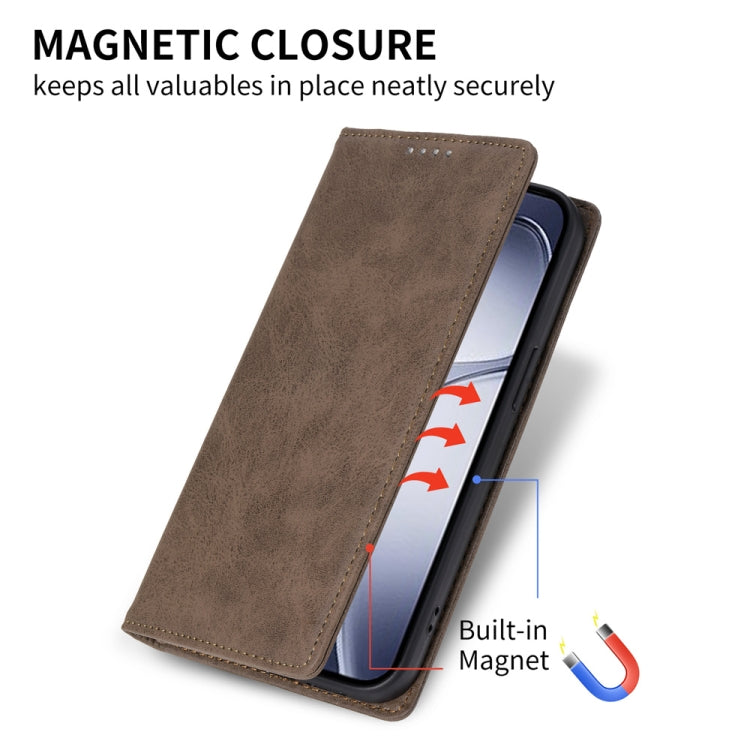 For Redmi K70 Ultra Business Solid Color Magnetic RFID Leather Phone Case(Brown) - Xiaomi Cases by PMC Jewellery | Online Shopping South Africa | PMC Jewellery | Buy Now Pay Later Mobicred