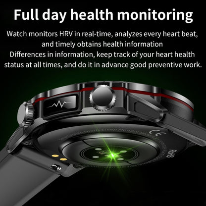 ET482 1.43 inch AMOLED Screen Sports Smart Watch Support Bluethooth Call /  ECG Function(Black Leather Band) - Smart Watches by PMC Jewellery | Online Shopping South Africa | PMC Jewellery