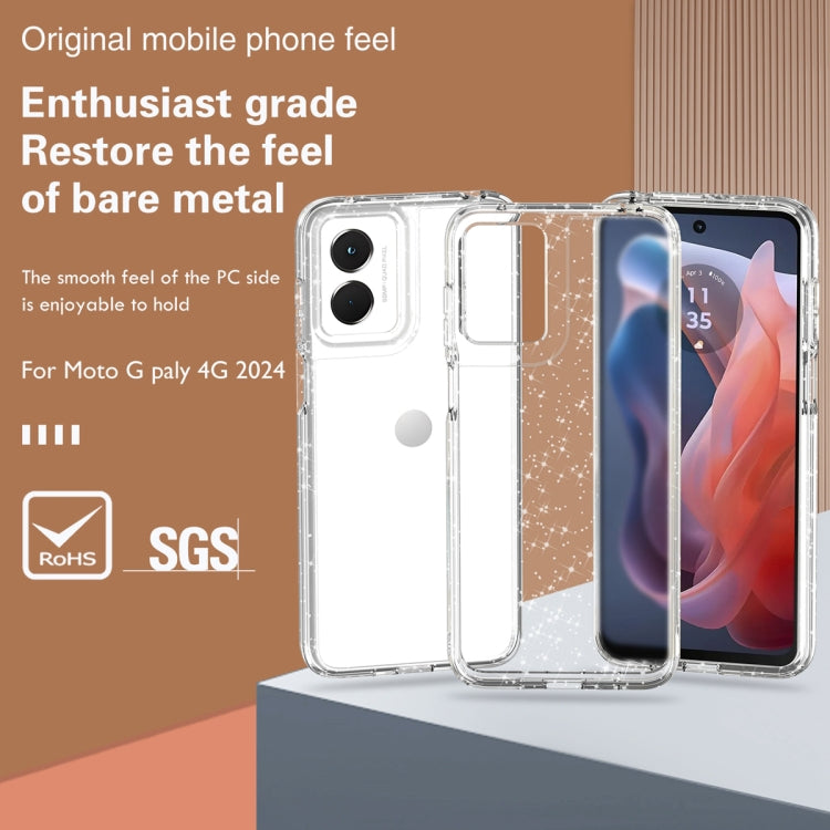 For Motorola Moto G Play 4G 2024 Terminator Style Shockproof Phone Case(Glitter White) - Motorola Cases by PMC Jewellery | Online Shopping South Africa | PMC Jewellery | Buy Now Pay Later Mobicred
