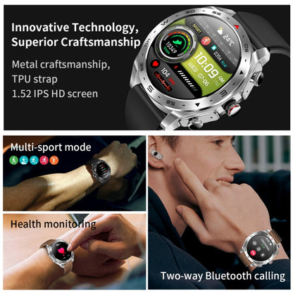 LEMFO T95 1.52 inch IPS Screen 2 in 1 Bluetooth Earphone Smart Watch Support Health Monitoring(Black) - Smart Watches by LEMFO | Online Shopping South Africa | PMC Jewellery | Buy Now Pay Later Mobicred