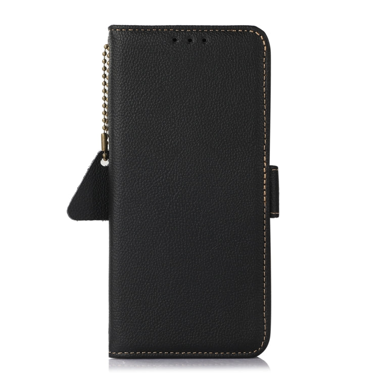 For OnePlus CE4 Lite Side-Magnetic TJ Genuine Leather RFID Phone Case(Black) - OnePlus Cases by PMC TechLife | Online Shopping South Africa | PMC TechLife | Buy Now Pay Later Mobicred