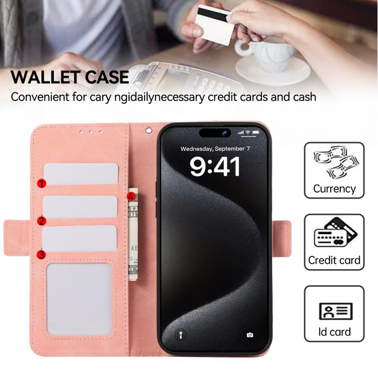 For iPhone 17 ABEEL Frosted Magnetic RFID Leather Phone Case(Pink) - free shipping - PMc TechLife - Order now!
