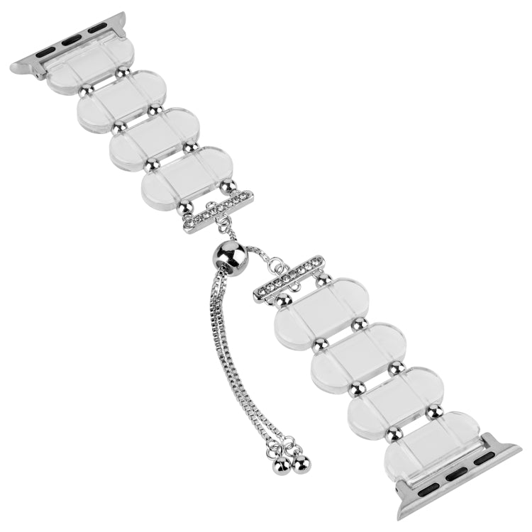 For Apple Watch Series 8 41mm Resin Retractable Chain Watch Band(Transparent) - Watch Bands by PMC TechLife | Online Shopping South Africa | PMC TechLife
