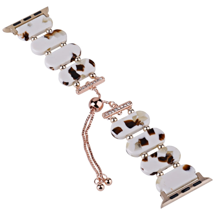 For Apple Watch Series 8 41mm Resin Retractable Chain Watch Band(Nougat) - Watch Bands by PMC TechLife | Online Shopping South Africa | PMC TechLife