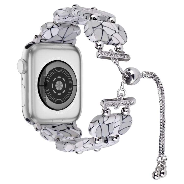 For Apple Watch SE 2022 40mm Resin Retractable Chain Watch Band(Cracks) - Watch Bands by PMC TechLife | Online Shopping South Africa | PMC TechLife