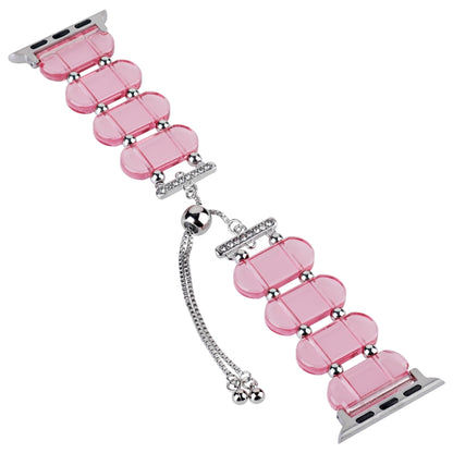 For Apple Watch SE 40mm Resin Retractable Chain Watch Band(Pink) - Watch Bands by PMC Jewellery | Online Shopping South Africa | PMC Jewellery