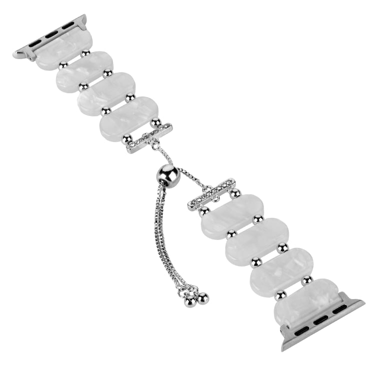 For Apple Watch SE 40mm Resin Retractable Chain Watch Band(Pearl White) - free shipping - PMC TechLife - Order now!