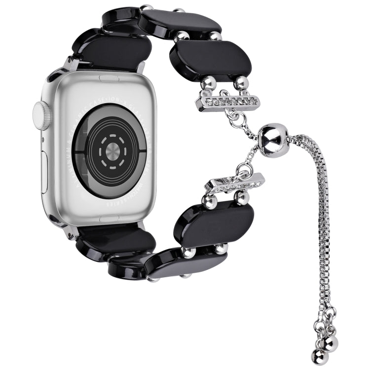 For Apple Watch Series 4 40mm Resin Retractable Chain Watch Band(Black) - Watch Bands by PMC TechLife | Online Shopping South Africa | PMC TechLife