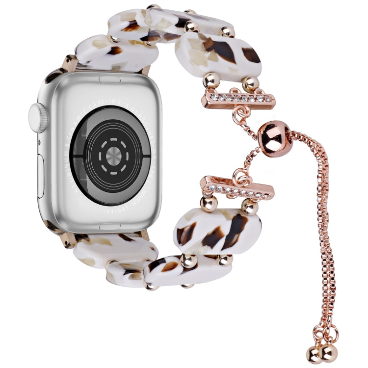 For Apple Watch 38mm Resin Retractable Chain Watch Band(Nougat) - Watch Bands by PMC TechLife | Online Shopping South Africa | PMC TechLife