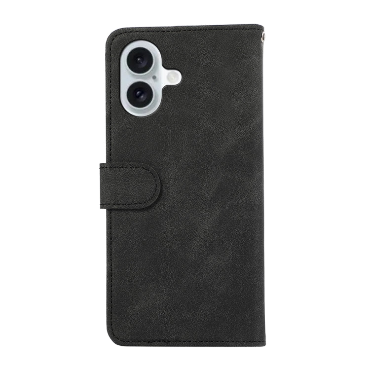 For iPhone 16 Plus ABEEL Color Block Magnetic RFID Leather Phone Case(Black-Green) - iPhone 16 Plus Cases by PMC TechLife | Online Shopping South Africa | PMC TechLife | Buy Now Pay Later Mobicred