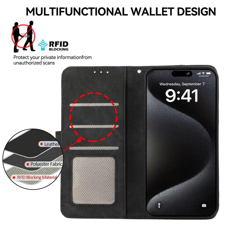 For iPhone 17 ABEEL Color Block Magnetic RFID Leather Phone Case(Black-Green) - free shipping - PMc TechLife - Order now!