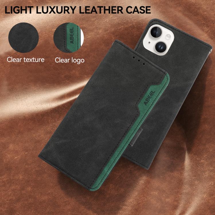 For iPhone 17 ABEEL Color Block Magnetic RFID Leather Phone Case(Black-Green) - free shipping - PMc TechLife - Order now!