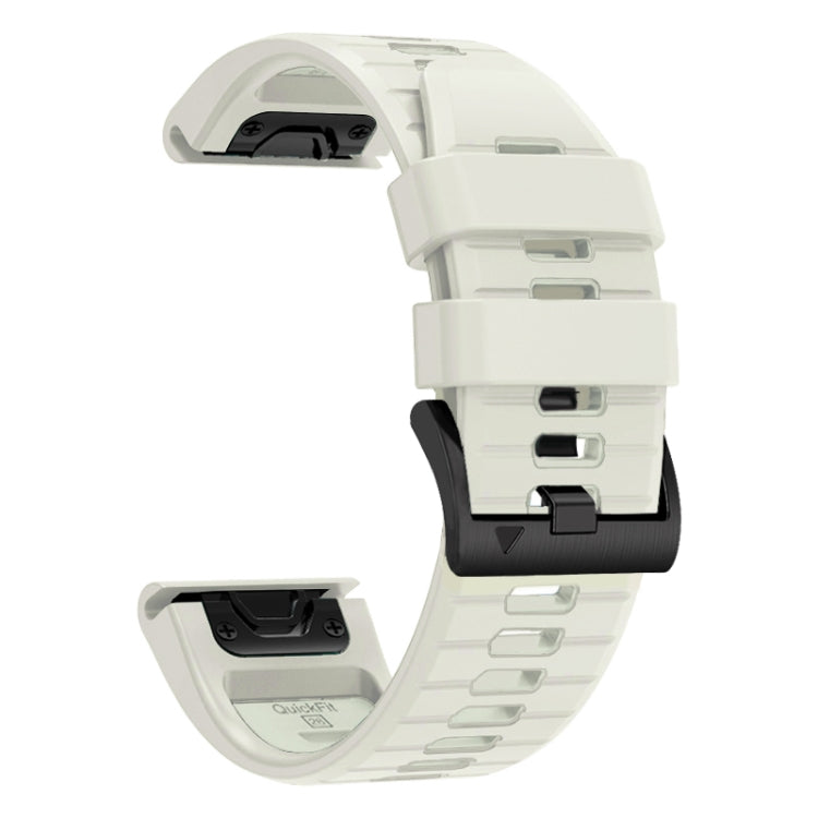 For Garmin Fenix 7 Pro 22mm Solid Color Steel Buckle Silicone Quick Release Watch Band(Creamy White) - Watch Bands by PMC TechLife | Online Shopping South Africa | PMC TechLife