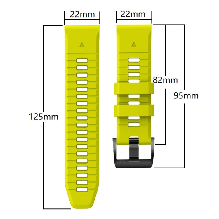 For Garmin Fenix 7 Pro 22mm Solid Color Steel Buckle Silicone Quick Release Watch Band(Army Green) - Watch Bands by PMC Jewellery | Online Shopping South Africa | PMC Jewellery