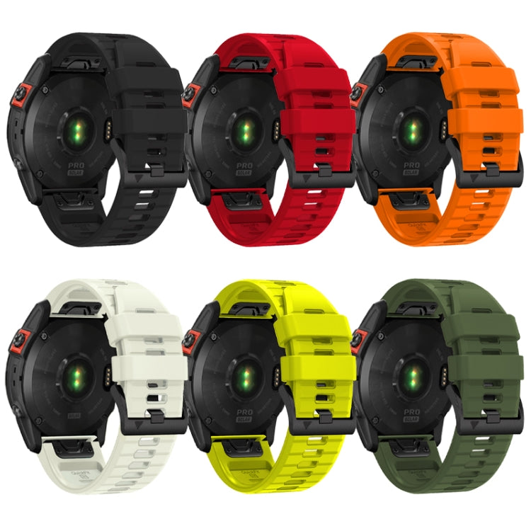 For Garmin Fenix 7X 26mm Solid Color Steel Buckle Silicone Quick Release Watch Band(Black) - free shipping - PMC TechLife - Order now!
