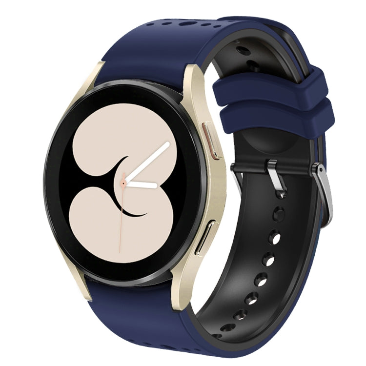 For Samsung Galaxy Watch 6 Two Color Silicone Watch Band(Blue Black) - Watch Bands by PMC TechLife | Online Shopping South Africa | PMC TechLife