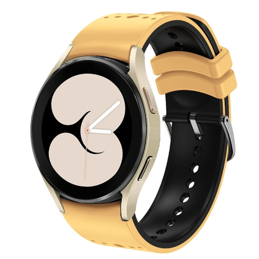 For Samsung Galaxy Watch 6 Two Color Silicone Watch Band(Yellow Black) - Watch Bands by PMC Jewellery | Online Shopping South Africa | PMC Jewellery