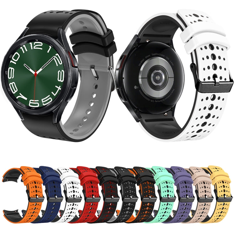 For Samsung Galaxy Watch 6 Two Color Silicone Watch Band(Black Red) - Watch Bands by PMC TechLife | Online Shopping South Africa | PMC TechLife