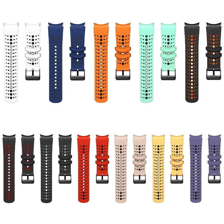 For Samsung Galaxy Watch 6 Two Color Silicone Watch Band(Orange Black) - Watch Bands by PMC TechLife | Online Shopping South Africa | PMC TechLife