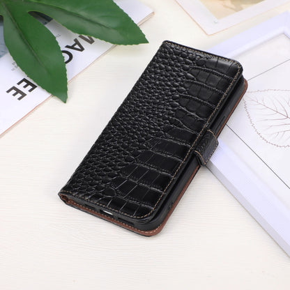 For Google Pixel 9 Crocodile Top Layer Cowhide Leather Phone Case(Black) - Google Cases by PMC Jewellery | Online Shopping South Africa | PMC Jewellery | Buy Now Pay Later Mobicred