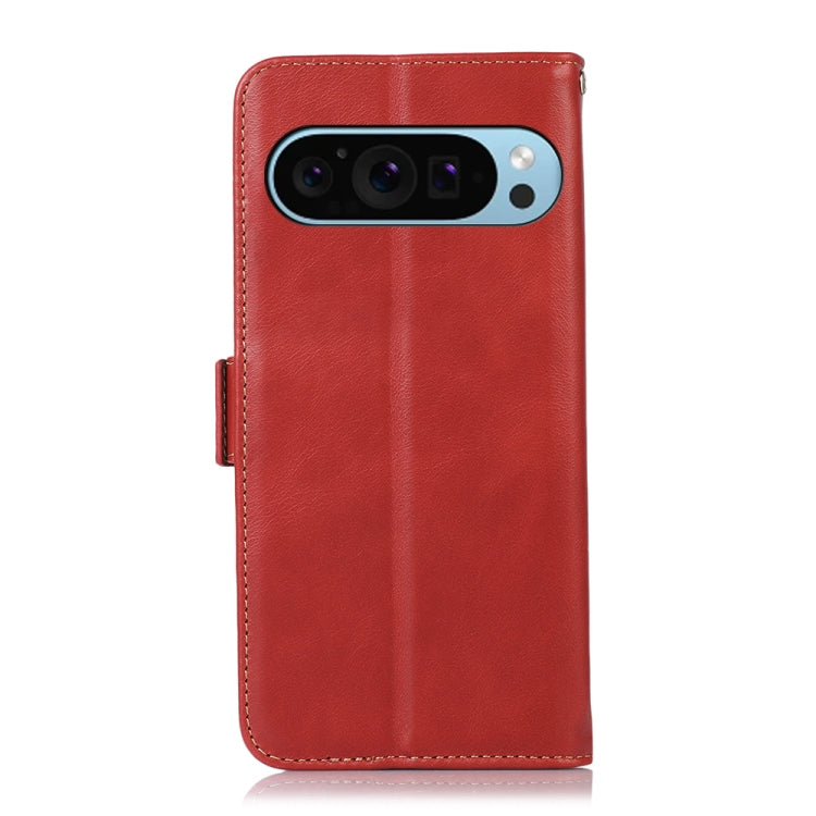 For Google Pixel 9 Crazy Horse Top Layer Cowhide Leather Phone Case(Red) - Google Cases by PMC Jewellery | Online Shopping South Africa | PMC Jewellery | Buy Now Pay Later Mobicred