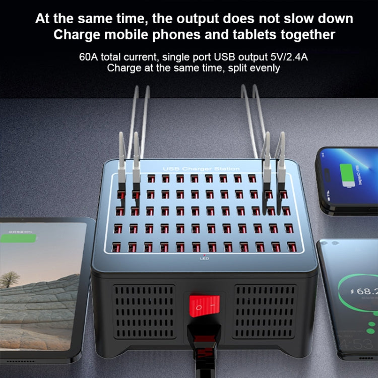 YFY-A78 300W 60 Ports USB Smart Charging Station(UK Plug) - Multifunction Charger by PMC Jewellery | Online Shopping South Africa | PMC Jewellery | Buy Now Pay Later Mobicred