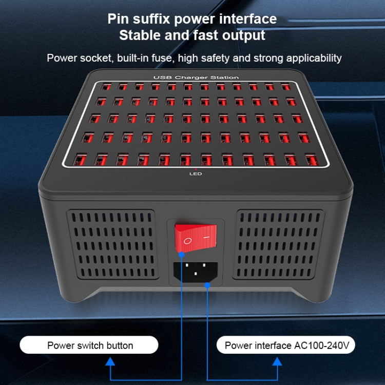 YFY-A78 300W 60 Ports USB Smart Charging Station(UK Plug) - Multifunction Charger by PMC Jewellery | Online Shopping South Africa | PMC Jewellery | Buy Now Pay Later Mobicred