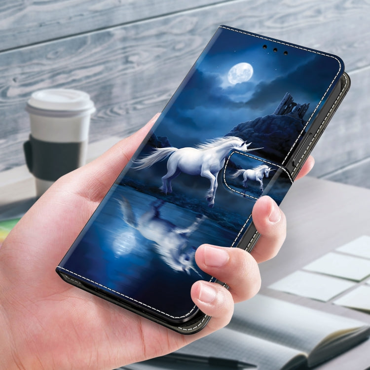 For Google Pixel 9 Crystal Painted Leather Phone case(White Horse) - Google Cases by PMC Jewellery | Online Shopping South Africa | PMC Jewellery | Buy Now Pay Later Mobicred