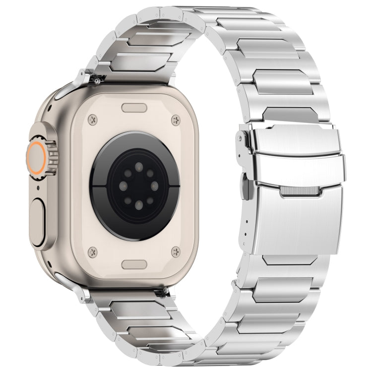 For Apple Watch Ultra 2 49mm I-Shaped Titanium Metal Watch Band(Mirror Silver) - Watch Bands by PMC TechLife | Online Shopping South Africa | PMC TechLife