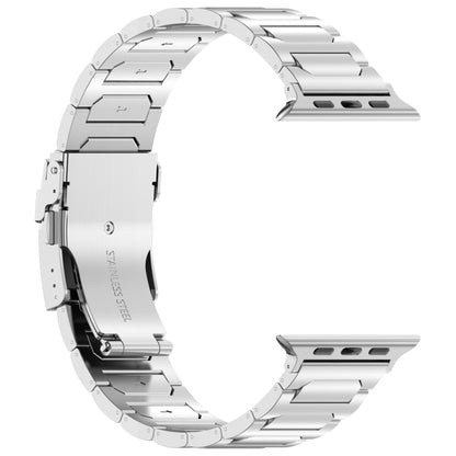 For Apple Watch Series 9 45mm I-Shaped Titanium Metal Watch Band(Silver) - Watch Bands by PMC Jewellery | Online Shopping South Africa | PMC Jewellery