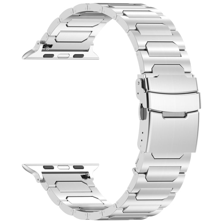 For Apple Watch Series 7 41mm I-Shaped Titanium Metal Watch Band(Silver) - Watch Bands by PMC TechLife | Online Shopping South Africa | PMC TechLife