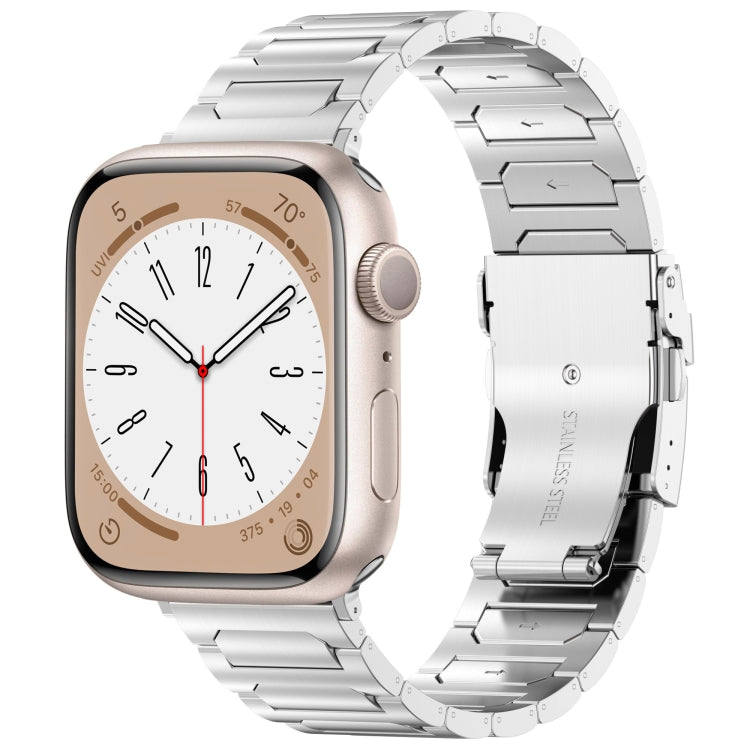 For Apple Watch SE 40mm I-Shaped Titanium Metal Watch Band(Silver) - Watch Bands by PMC TechLife | Online Shopping South Africa | PMC TechLife