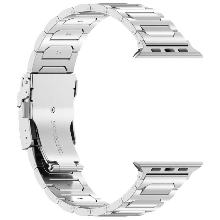 For Apple Watch SE 44mm I-Shaped Titanium Metal Watch Band(Mirror Silver) - Watch Bands by PMC Jewellery | Online Shopping South Africa | PMC Jewellery