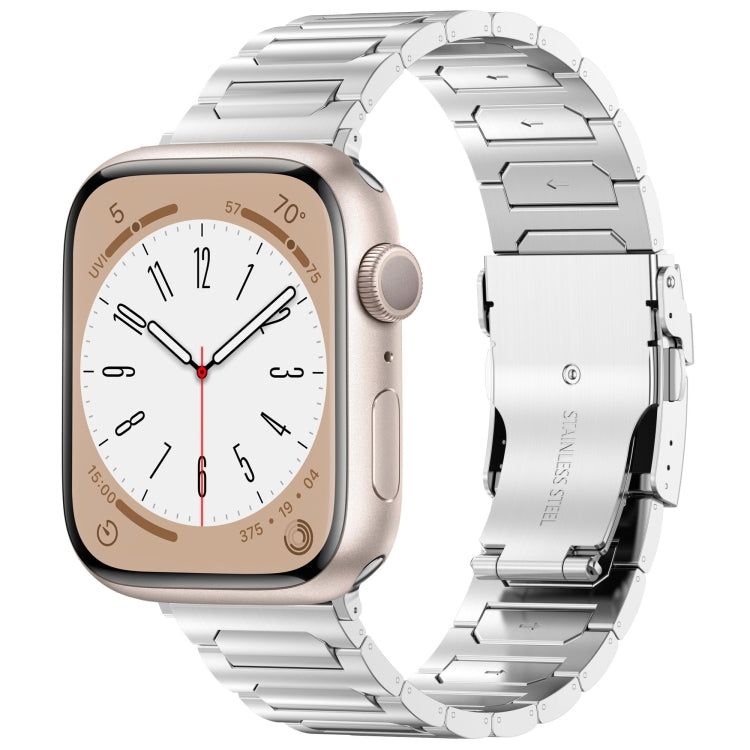 For Apple Watch Series 4 40mm I-Shaped Titanium Metal Watch Band(Mirror Silver) - Watch Bands by PMC TechLife | Online Shopping South Africa | PMC TechLife