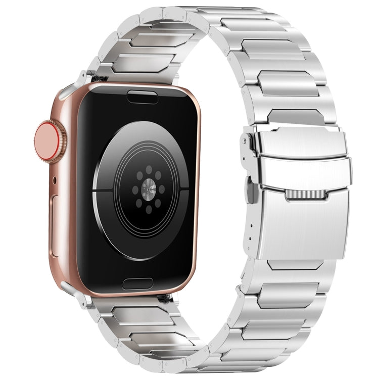 For Apple Watch Series 4 40mm I-Shaped Titanium Metal Watch Band(Mirror Silver) - Watch Bands by PMC TechLife | Online Shopping South Africa | PMC TechLife