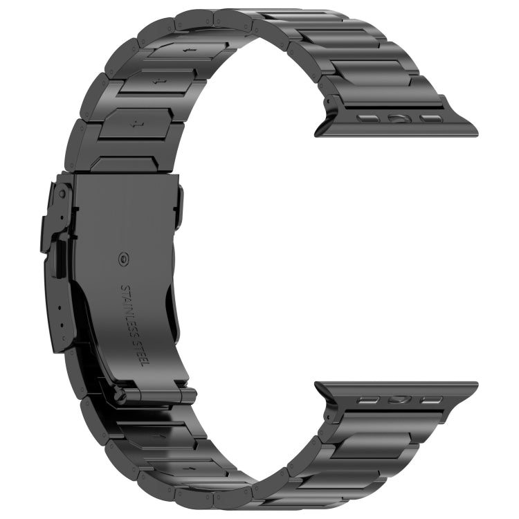For Apple Watch 42mm I-Shaped Titanium Metal Watch Band(Black) - Watch Bands by PMC TechLife | Online Shopping South Africa | PMC TechLife