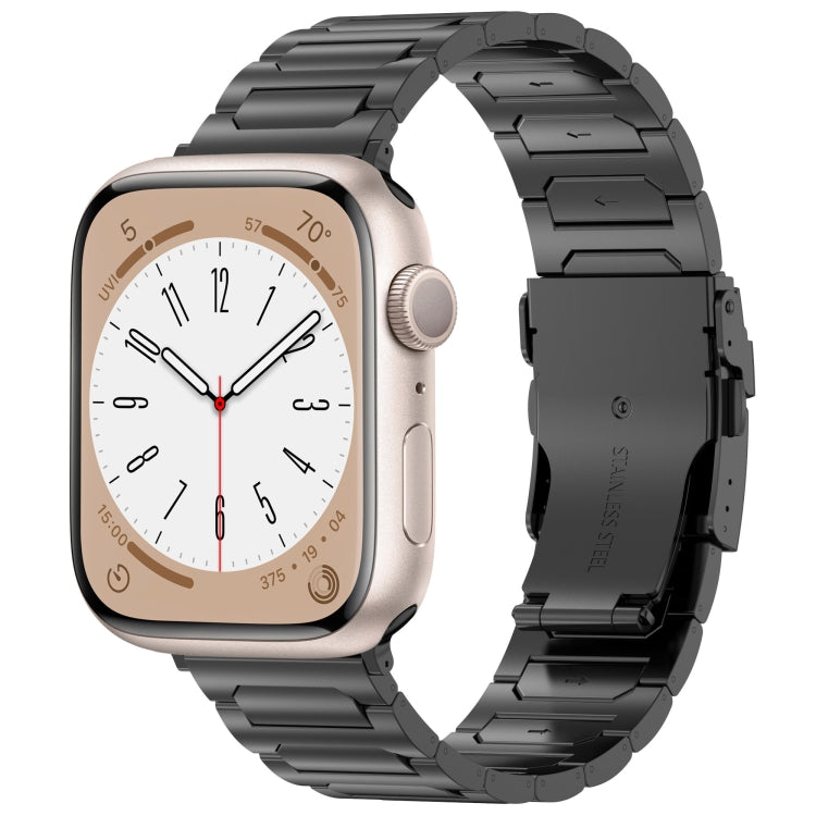 For Apple Watch 38mm I-Shaped Titanium Metal Watch Band(Black) - Watch Bands by PMC TechLife | Online Shopping South Africa | PMC TechLife