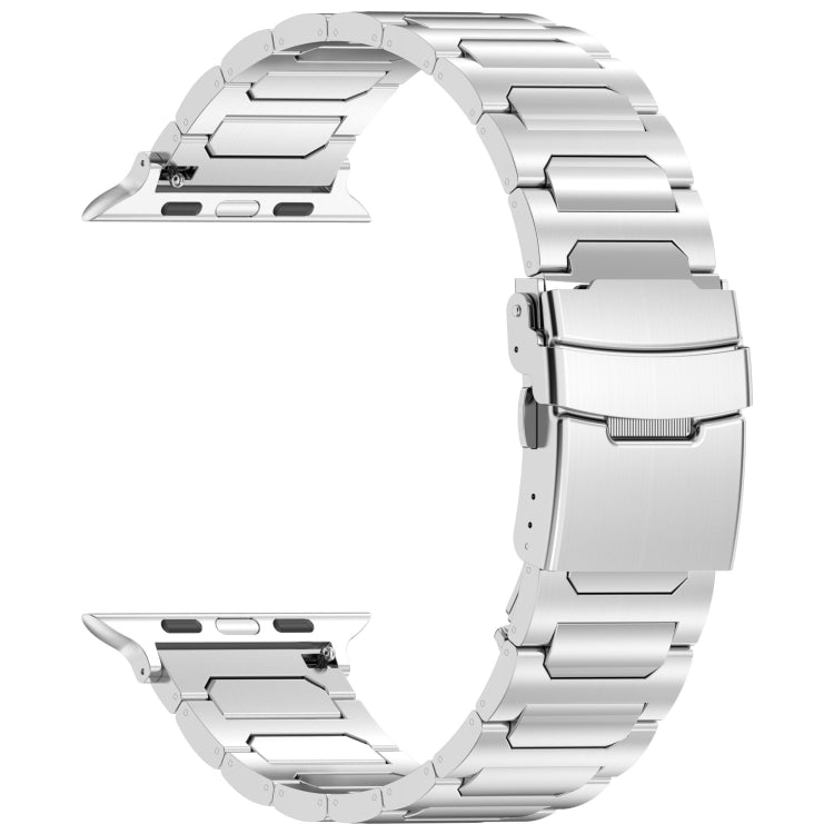 For Apple Watch 38mm I-Shaped Titanium Metal Watch Band(Mirror Silver) - Watch Bands by PMC Jewellery | Online Shopping South Africa | PMC Jewellery