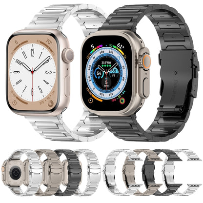 For Apple Watch Series 7 45mm I-Shaped Titanium Metal Watch Band(Mirror Silver) - Watch Bands by PMC Jewellery | Online Shopping South Africa | PMC Jewellery