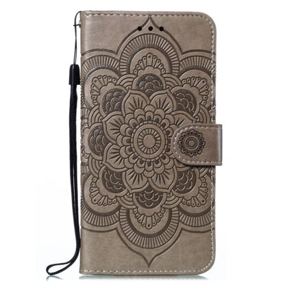 For Google Pixel 9 Sun Mandala Embossing Pattern Phone Leather Case(Grey) - Google Cases by PMC Jewellery | Online Shopping South Africa | PMC Jewellery | Buy Now Pay Later Mobicred