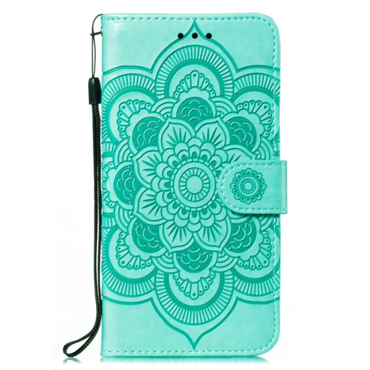 For Google Pixel 9 Sun Mandala Embossing Pattern Phone Leather Case(Green) - Google Cases by PMC Jewellery | Online Shopping South Africa | PMC Jewellery | Buy Now Pay Later Mobicred